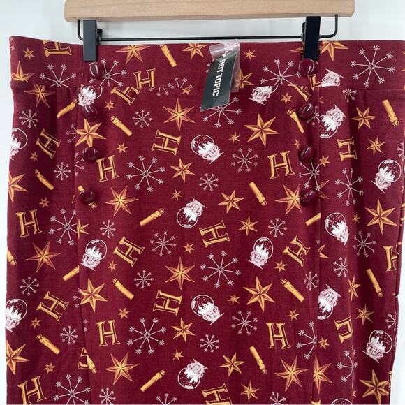 HOT TOPIC X HARRY POTTER Skirt Size 3X Retro Holiday NWT Stretch Casual Curvy - Picture 10 of 16